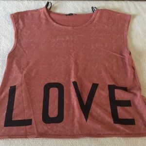 Rose colored athletic tank top